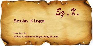 Sztán Kinga névjegykártya