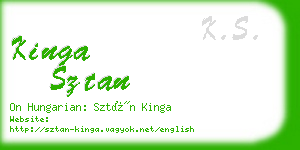 kinga sztan business card